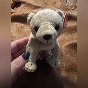 Ty Beanie Baby Plush Almond the baby bear cub with Fur Vintage Toys